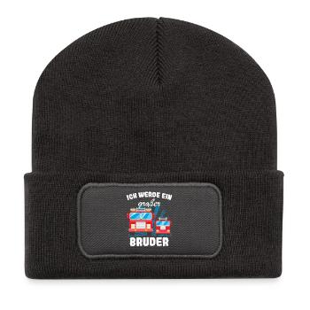 Nachwuchs Verkünden | Ich Werde Großer Bruder 2027 - Recycelte Patch Beanie - Dunkelgrau - Vorne