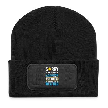 Météorologie amusante Passionnés de météo - Beanie recyclé à patch - noir - Devant