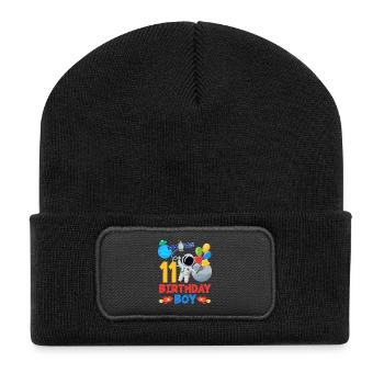 Two Years of Space Adventure Joy Birthday - Recycled Patch Beanie - black - Front