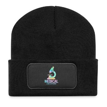 Medizinischer Laborwissenschaftler Tie Dye MLS Laborwissenschaftler - Recycelte Patch Beanie - Schwarz - Vorne