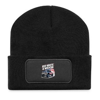 4th of July Truck Bros Red White & Wroom - Recycled Patch Beanie - black - Front