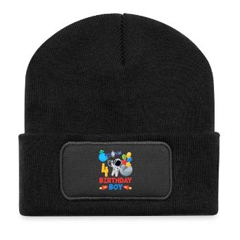 Space Adventure 4 Birthday Boy - Recycled Patch Beanie - black - Front