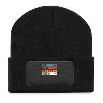 Eat Sleep Body Rolls Repeat Shirt - Recycled Patch Beanie - black - Front
