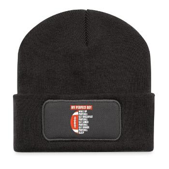 Drôle de football disant Football Day - Beanie recyclé à patch - charbon - Devant