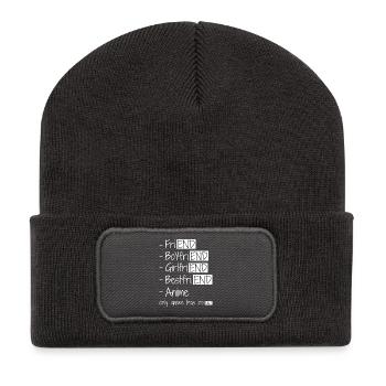 Anime Tees For Girls Boys Women Men, Anime Lover - Beanie recyclé à patch - charbon - Devant