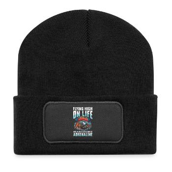 Fly high in life with a touch of adrenaline - Recycled Patch Beanie - black - Front