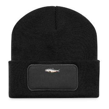 Lachse Lachs - Recycelte Patch Beanie - Schwarz - Vorne