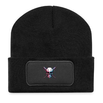 Baseball Skull Baseball Bat - Recycled Patch Beanie - black - Front