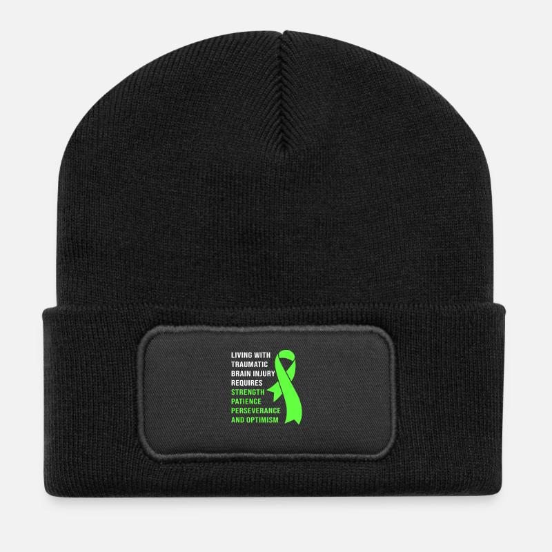 Schädel-Hirn-Trauma Schädelhirntrauma Autounfall - Recycelte Patch Beanie - Schwarz