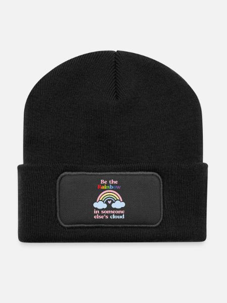LGBTQ Pride Month - Sei der Regenbogen - Recycelte Patch Beanie - Schwarz