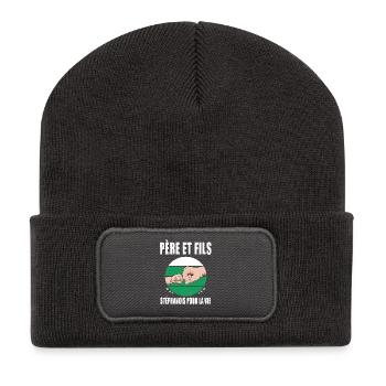 père et fils papa saint étienne stéphanois - Beanie recyclé à patch - charbon - Devant