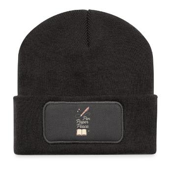 Journaling Aesthetic Creative Planer Life Writing - Recycelte Patch Beanie - Dunkelgrau - Vorne