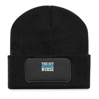 Krankenpfleger Krankenhaus Pfleger - Recycelte Patch Beanie - Schwarz - Vorne