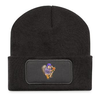 Biber Cricket Cricketschläger - Recycelte Patch Beanie - Dunkelgrau - Vorne