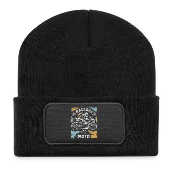 Motorcycle Racing vintage - Moto Raceday Symbol - Recycled Patch Beanie - black - Front