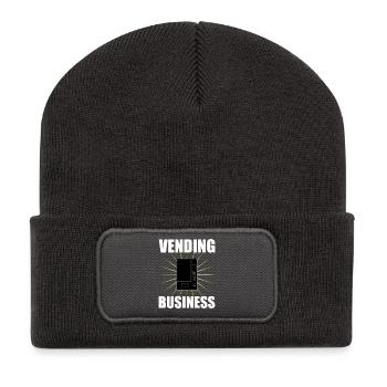 Snack vending machine and vending business lettering - Recycled Patch Beanie - dark grey - Front