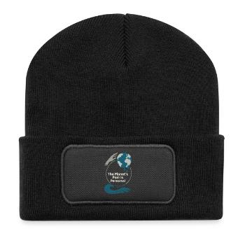 Changement climatique Anxiété Gen Z Eco Stress Doomscroll - Beanie recyclé à patch - noir - Devant