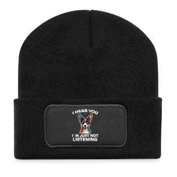 Rat Terrier Disant Drôle Rat Terrier Cadeau - Beanie recyclé à patch - noir - Devant