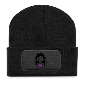 Bande dessinée de mariée - Beanie recyclé à patch - noir - Devant