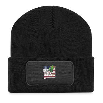 New Mexico Vereinigte Staaten Retro USA Souvenir - Recycelte Patch Beanie - Schwarz - Vorne