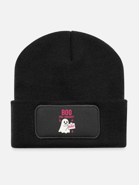 Anti -halloween Sarkastische Gruselige - Recycelte Patch Beanie - Schwarz