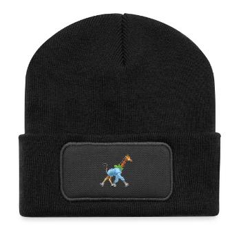 Giraffe Skating Skates - Recycled Patch Beanie - black - Front