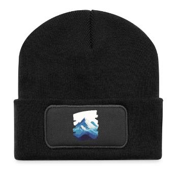 Berge Klettern Kletterer Wandern - Recycelte Patch Beanie - Schwarz - Vorne