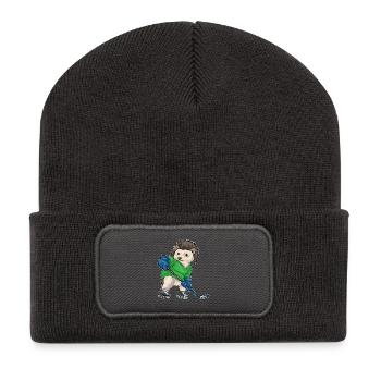 Igel Eishockey Eishockeyschläger - Recycelte Patch Beanie - Dunkelgrau - Vorne
