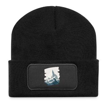 Berge Klettern Kletterer Wandern - Recycelte Patch Beanie - Schwarz - Vorne