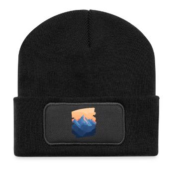 Mountains Climbing Climbers Hiking - Recycled Patch Beanie - black - Front