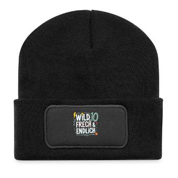 Sauvage, effronté et enfin 10 ans 10e anniversaire - Beanie recyclé à patch - noir - Devant
