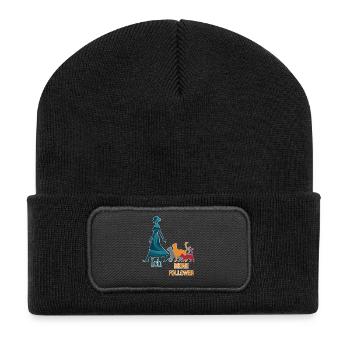 Ich & meine Follower – Katzenhumor Design - Recycelte Patch Beanie - Schwarz - Vorne