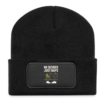 Nursery Dad Fatherhood Pride - Recycled Patch Beanie - black - Front