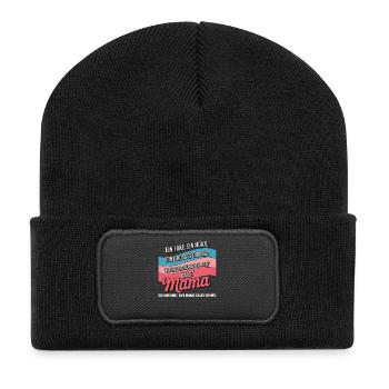 Il y a maman – héroïne dans le chaos des comptines - Beanie recyclé à patch - noir - Devant