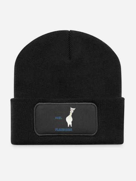 Ich bin nicht dick, ich bin flauschig! - Recycelte Patch Beanie - Schwarz