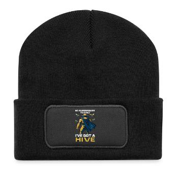 Pas besoin de superpouvoir J’ai une ruche d’abeilles apiculteurs - Beanie recyclé à patch - noir - Devant