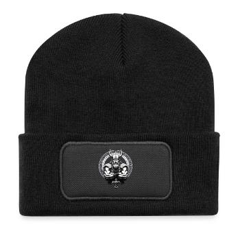 Nordische Mythologie Wikinger Krieger Valhalla - Recycelte Patch Beanie - Schwarz - Vorne