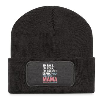 Il y a maman – héroïne dans le chaos des comptines - Beanie recyclé à patch - charbon - Devant