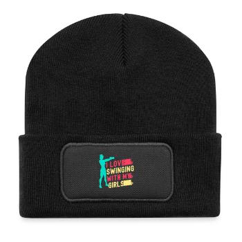 Les fanatiques de fitness adorent se balancer avec ma fille - Beanie recyclé à patch - noir - Devant