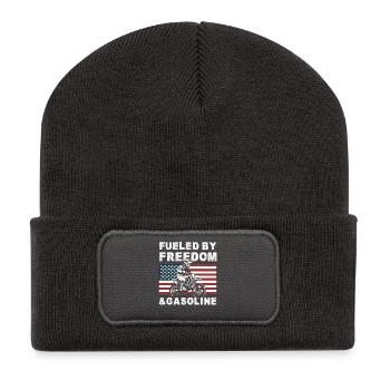 Dirt Bike Drapeau Américain Motocross Biker USA - Beanie recyclé à patch - charbon - Devant