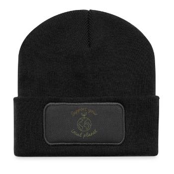 Soutenez votre planète locale – Eco-Style - Beanie recyclé à patch - noir - Devant