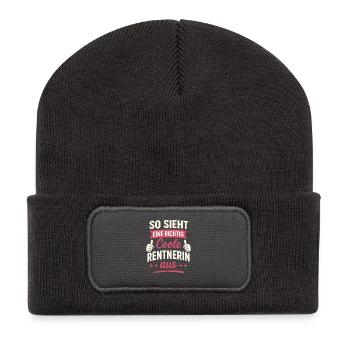 This is what a really cool pensioner looks like - Recycled Patch Beanie - dark grey - Front