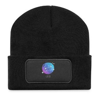 Horoscope du zodiaque Lion Signe du zodiaque - Beanie recyclé à patch - noir - Devant