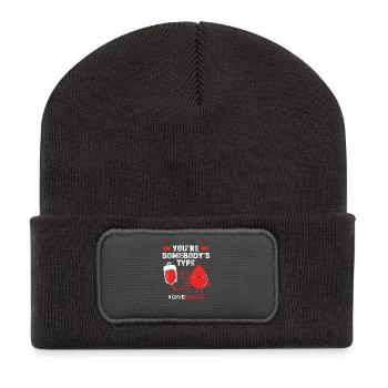 Blood Donation Blood Blood Donor - Recycled Patch Beanie - dark grey - Front