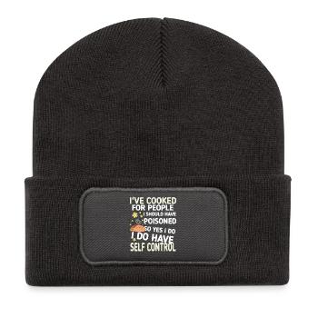 J’ai cuisiné pour des citations de gens drôles - Beanie recyclé à patch - charbon - Devant