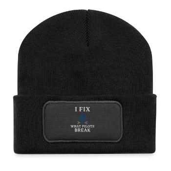 Mécanicien d’aviation Faa Humour Technicien d’aéronefs - Beanie recyclé à patch - noir - Devant