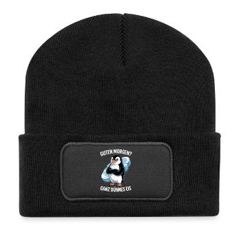 Good morning? Very thin ! Funny Penguin - Recycled Patch Beanie - black - Front