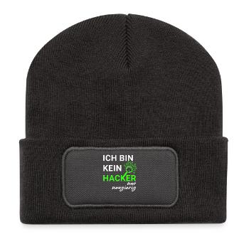 I'm not a hacker – just curious - Recycled Patch Beanie - dark grey - Front