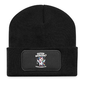 Good morning? Very thin ! Funny Unicorn - Recycled Patch Beanie - black - Front