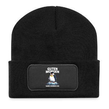 Good morning? Very thin ! Funny Penguin - Recycled Patch Beanie - black - Front